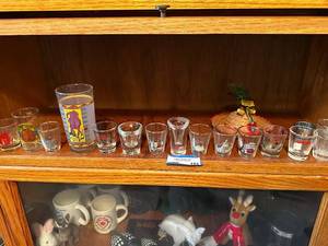 lot 151 image: Collection of Souvenir Shot Glasses and Oktoberfest Hat