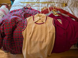 lot 185 image: Collection of Vintage and Modern Clothing Including Shirts and Blazers
