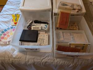 lot 193 image: Comprehensive Stamp Crafting Set with Adhesives and Organizers