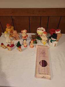 lot 237 image: Collection of Vintage Christmas Themed Candles and Decorations