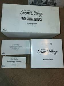 lot 265 image: Collection of Snow Village Department 56 Handpainted Ceramic Figures