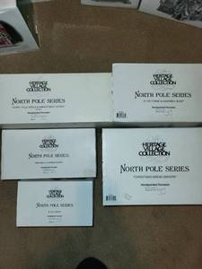 lot 266 image: Heritage Village Collection North Pole Series Set of 5 Buildings