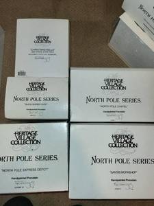 lot 269 image: Set of 5 Heritage Village Collection North Pole Series Handpainted Porcelain Buildings