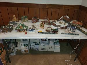 lot 276 image: Illuminated Alpine Village Set with Figurines and Accessories