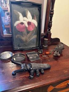 lot 343 image: Vintage Collection Cast Iron Insect Doorstop, Mini Grinder, and More