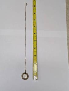 lot 396 image: Vintage Religious Pendant Necklace with Mother of Pearl Inlay