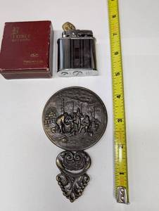 lot 484 image: Prince Super Lighter and Vintage Metal Compact with Mirror
