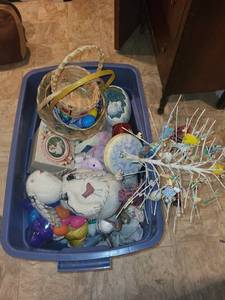 lot 517 image: Collection of Easter Decorations, Avon Trinket Boxes, and Plush Toys