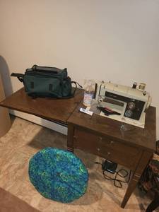 lot 537 image: Sears Kenmore Sewing Machine with Table and Accessories