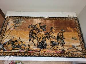 lot 542 image: Vintage Woven Tapestry with Camel Caravan Design