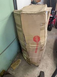 lot 607 image: Pre-lit Artificial White Christmas Tree in Opened Box