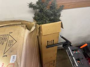 lot 609 image: Pre-lit Artificial Christmas Tree with Box and Stand
