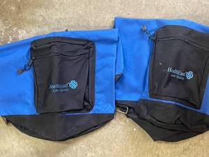 lot 624 image: Set of 2 HealthEast Care System Blue and Black Wheelchair Side Bags