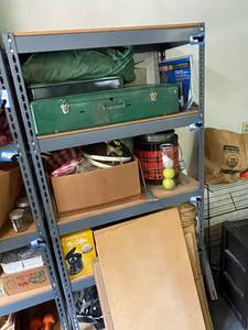lot 643 image: Heavy-Duty Metal Storage Shelving Unit