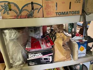 lot 646 image: Lot of Various Garage Supplies including Battery Charger and Lighter Fluid
