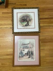 lot 719 image: Pair of Framed Art Prints by Bonnie Mohr and Carrie Lare