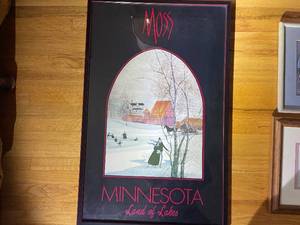 lot 721 image: Minnesota Land of Lakes Framed Artwork by Moss