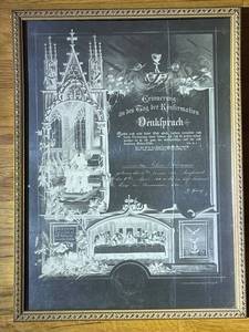 lot 727 image: Framed Vintage Confirmation Certificate by P. Schnorr