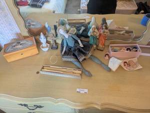 lot 160 image: Assorted Religious Figurines, Angel Doll, and Decorative Items Set