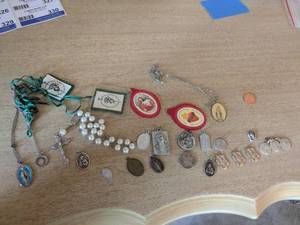 lot 304 image: Collection of Religious Medals and Pendants including Sterling Silver