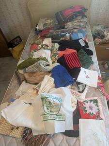 lot 313 image: Take What You Want Large Collection of Vintage Textiles and Knitwear