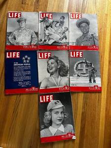 lot 564 image: Collection of 7 Vintage LIFE Magazines 1945 WWII Era