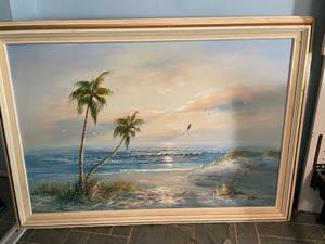 lot 39 image: Large Seascape Oil Painting by Delray Art Center
