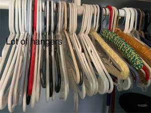 lot 55 image: Assorted Lot of 40 Plastic and Metal Hangers