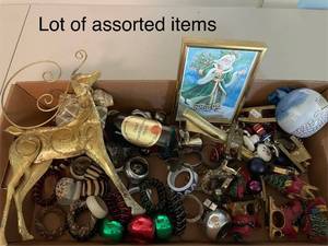 lot 62 image: Lot of Assorted Holiday Decor and Costume Jewelry