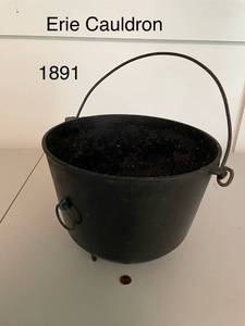 lot 79 image: Antique 1891 Erie Cast Iron Cauldron