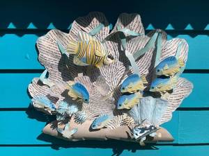 lot 106 image: Handcrafted Ocean-Themed Wall Art with Fish Design