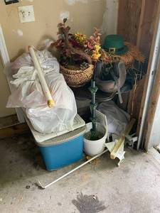 lot 154 image: Collection of Holiday Decorations with Storage Bin - TAKE WHAT YOU WANT