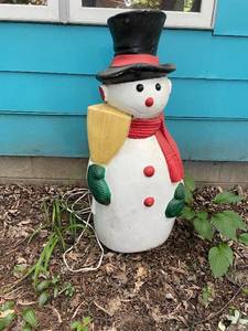 lot 157 image: Large Blow Mold Outdoor Christmas Snowman Decoration with Broom