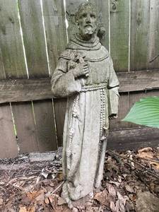 lot 159 image: Vintage Concrete Saint Francis Garden Statue