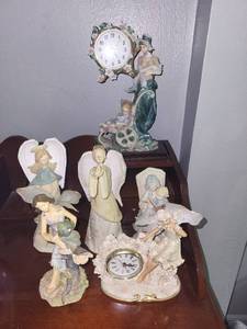 lot 210 image: Collection of Angel Figurines with Clocks