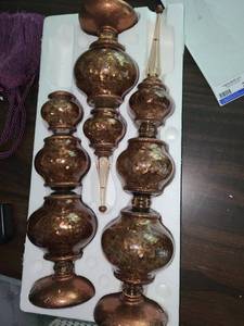 lot 237 image: Set of 3 Decorative Bronze Glitter Finial Ornaments