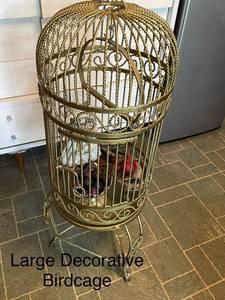 lot 255 image: Large Decorative Gold Birdcage