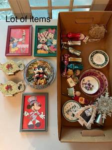 lot 275 image: Assorted Disney-Themed Collectibles and Holiday Decor