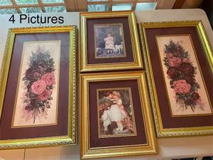 lot 276 image: Collection of 4 Framed Victorian-style Paintings