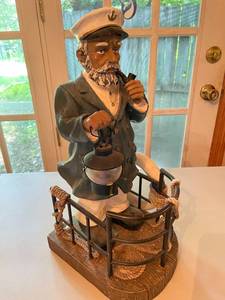 lot 278 image: Vintage Nautical Captain Figurine Holding Lantern