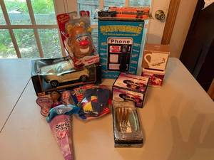 lot 290 image: Collection of Toys and Kitchenware Items Including Payphone Toy and Special Edition Maisto Chrysler