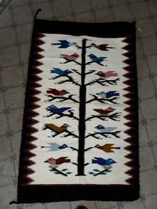lot 214A image: Handwoven Tree of Life Design Tapestry Rug