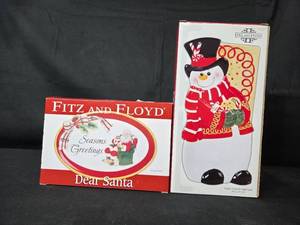 lot 10 image: Fitz and Floyd Dear Santa and Sugar-Coated Snowman Decorations