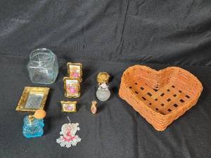 lot 106 image: Collection of Vintage Limoges Porcelain Art Pieces with Heart-Shaped Basket