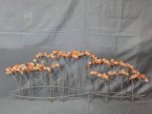 lot 143 image: Amber and Clear Beaded Metal Wall Sculpture
