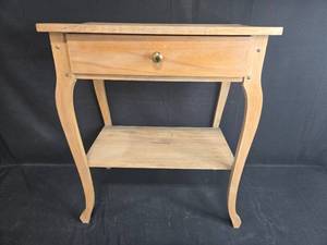 lot 165 image: Wooden Side Table with Drawer and Shelf