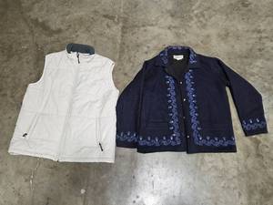 lot 184 image: Lot of 2 Jackets Champion Puffer Vest & The Planet Embroidered Jacket