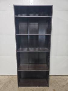 lot 187 image: 5-Tier Wooden Bookshelf in Dark Finish
