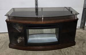 lot 191 image: Dimplex Electric Fireplace Media Console with Shelving