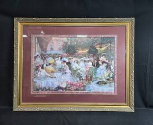 lot 207 image: Framed Artwork Le Dinner A LHotel Ritz Paris 1904 by Pierre Georges Jeanniot